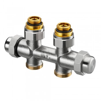 Узел запорно-присоединительный Oventrop Multiflex FQ для приборов с G 1/2 ВР, G 3/4 НГ x G 3/4 НР, проходной
