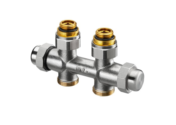 Узел запорно-присоединительный Oventrop Multiflex FQ для приборов с G 1/2 ВР, G 3/4 НГ x G 3/4 НР, проходной